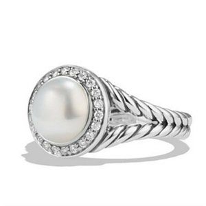 Silver Filled Size 10 Ring White Pearl